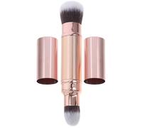 jojofuny Pinceau Maquillage Double Embout Rétractable Pinceau Correcteur et Poudre Outil Cosmétique Rose Doré Compact pour Maquillage Femme Application Précision et Camouflage