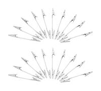 jojofuny Pinces Crocodile Doubles Argentées 20pcs en Fer, Support Polyvalent pour Notes et Cartes, pour Événements et Mariages