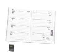 jojofuny Planificateur de Poche Mini Agenda Hebdomadaire et Mensuel avec Couverture PU Élégante Cahier Journalier Compact Anglais Carnet de Notes et Pratique pour Sac
