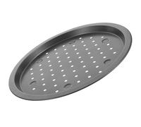 jojofuny Plaque à Pizza Perforée en Acier au Carbone 33 Cm Antiadhésive pour Four Domestique, Plaque de Cuisson Métallique Professionnelle, Moule à Pizza Polyvalent Maison et Pizzeria