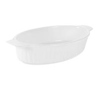 jojofuny Plateau de Cuisson en Céramique Blanche Double Poignée, Plat à Gratin Fromage, Facile à Nettoyer et Compatible Lave-vaisselle Cuisine Quotidienne