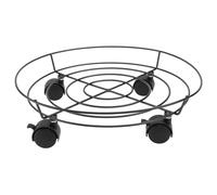 jojofuny Plateau Roulant en Fer Noir 36 cm avec Roue pivotante freinable, Support Mobile pour Pots de Fleurs et bonbonne de gaz, Chariot Polyvalent pour Jardin, Balcon et intérieur, 1 pièce
