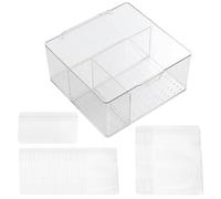 jojofuny Pochette à Bijoux Auto-scellante Pvc Transparente Boîte à Bijoux Compartimentée en Acrylique Épais 61 Pièces pour Rangement et Organisation D'accessoires