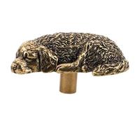 jojofuny Poignée de Meuble en Laiton Vintage Forme Chien Doré Patiné, Bouton de Tiroir Animal Décoratif pour Armoire et Commode, Poignée de Porte de Placard Rustique pour Chambre et Salon,