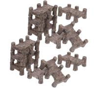 jojofuny Pont Miniature en Résine Marron 12 Pièces pour Maison de Poupée | Décoration de Mini Jardin, Ne Se Décolore Pas, Ne Se Déforme Pas Facilement, Style Simple et Adorable