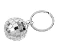 jojofuny Porte-clés Décoratif Mini Boule A Facette Argenté en Plastique et Alliage de Zinc, Accessoire de Paquet pour Paquet à Dos ou Porte-clés, Présent Original Disco