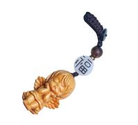 jojofuny Porte-clés Voiture Ange Bois Sculpté avec Ailes Décoration Suspendue Élégante pour Miroir Rétroviseur Accessoire pour Intérieur Auto ou Cadeau Noël