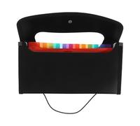 jojofuny Porte-Documents Extensible à 13 Compartiments, Format Lettre, Organiseur de Dossiers en Plastique Bords Noirs et Pages Colorées, Rangement Bureau Imperméable pour Reçus, Chèques
