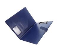 jojofuny Porte Documents PU avec Multi Poches et Pince Organisateur de Conférence et Porte Bloc pour Dossier Juridique et Entretien Professionnel Bleu
