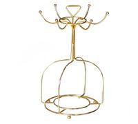 jojofuny Porte-Tasses en Métal Doré Poignée Triangulaire, Support Autoportant pour 4 Mugs, Organisateur de Tasses à Thé et Rangement la Cuisine Pratique, Accessoire de Table Polyvalent