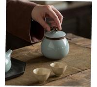 jojofuny Pot de Rangement pour Thé Céramique Vintage Contenant Hermétique Créatif pour Cuisine et Maison Pot de Stockage Scellé pour Thé Vrac et Usage Polyvalent Couleur Vert