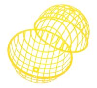 jojofuny Poulailler Mobile Circulaire 30 CM Jaune roulettes Cage Sécurisée pour Poules Lapins et Petits Animaux Abri Extérieur Ventilé en Plastique Léger Transport Facile et Protection