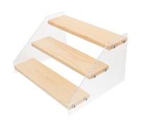 jojofuny Présentoir à Desserts Niveaux Acrylique et Bois Support de Rangement de Bureau Transparent Organisateur Polyvalent pour Cosmétiques et Objets Décoratifs
