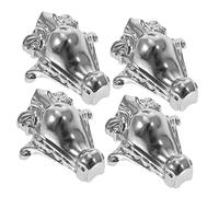 jojofuny Protecteurs d'angle Élégants Vintage en Alliage de Zinc Argenté pour Boîte à Bijoux en Bois, 4 Pièces, Support de Pied Robuste pour Décoration de Boîte Intérieure