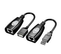 jojofuny Rallonge Câble Ethernet USB Prolongateur Réseau Multifonction, Utilisation Bureautique Domicile, Compatible Périphériques USB, Léger Portable, Transmission Rapide, Solide, Couleur Noire