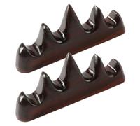 jojofuny Repose-pinceaux en Bois Marron Vintage 2pcs pour Organiser Pinceaux de Calligraphie Support Décoratif Forme Montagne à Cinq Doigts pour Décorer Votre Maison