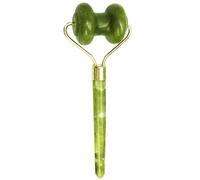 jojofuny Rouleau de Massage Facial en Pierre de Jade Naturelle, Double Tête, Outil de Massage Soins Peau, Masseur Visage Portable, Léger Voyage, Stimule Circulation Sanguine et Réduit