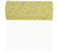 jojofuny Rouleau de Tulle Jaune 25 Mètres en Maille Confortable pour Créations DIY et Emballages Présents, Tissu Décoratif pour Fête et Mariage