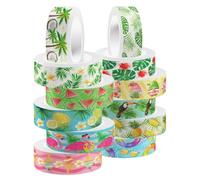 jojofuny Ruban Adhésif Washi Vert 12 Rouleaux pour Scrapbooking Diy, Autocollants Décoratifs Faciles à Déchirer Motifs Uniques pour Décorer Carnet