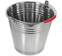 jojofuny Seau Rond en Acier Inoxydable 7l avec Poignée, Seau Multifonctionnel Argenté Cuisine et Compost, Grosse Capacité Solide et Pratique