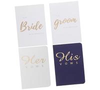 jojofuny Set de Cartes de de Mariage Délicat Carnet Engagement Élégant Blanc pour Discours de Mariage et Organisation Invités Adapté Aux Fiançailles et Anniversaires