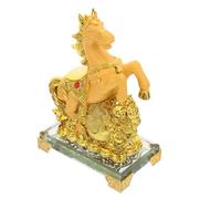 jojofuny Statue De Cheval Feng Shui Dorée 6.61in Sculpture du Zodiaque Chinois 2026 Figurine Porte-Bonne Chance Décoration Intérieure Bureau Et Voiture