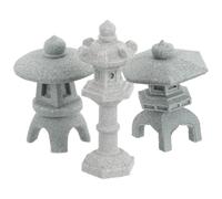 jojofuny Statues Mousse de Pagodes Japonaises Miniatures Résine en 3pcs Ornement Réaliste Style Japonerie pour Décoration de Printemps Décoration Extérieure pour Jardin