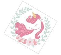 jojofuny Sticker Mural Licorne en PVC Rose Fleurs Autocollant Décoratif pour Fenêtre et Vitrine Accessoire de Fête pour Chambre d'Garçon et Filles et Crèche Facile à Poser sans Trace