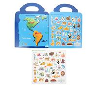 jojofuny Stickers Éducatif pour Garçon Fille de Stickers avec Thème de Carte Monde Éveil pour Tout Petits