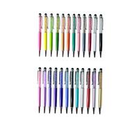 jojofuny Stylet 2pcs Cristal Diamant pour Écrans Tactiles Stylo à Bille Multifonction Argenté Écriture Pratique pour Et Smartphones Design Élégant Cristaux Pointe Souple Anti-Rayures
