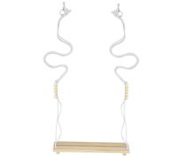 jojofuny Support Bois pour Poules et Perroquets avec Balançoire et Miroir Intégré Multifonctionnel Extérieur pour Entraînement et Divertissement des Volatiles