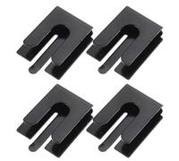 jojofuny Support de Micro Cb en Fer Noir 4 Clips pour Microphone à Main, Montage Mobile Sécurisé pour Radio Portable, Accessoire Auto Autocollant