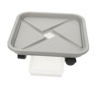 jojofuny Support de Pot de Fleurs Mobile avec roulettes Lisses, Plateau Rond en Plastique Épais Ø23,6 Cm, Capacité 35 Kg, Adapté Jardin Intérieur et Extérieur, Plateau Roulant pour Plantes