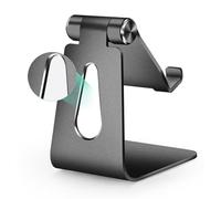 jojofuny Support de Téléphone Portable en Alliage D'aluminium Réglable pour Bureau, Pliable, Noir, Socle Stable Multifonction pour Smartphone et Tablette, Usage Professionnel et Personnel