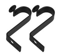 jojofuny Support de Tringle à Rideaux Métallique Noir, Lot de 2 Set de Supports Robustes pour Tringles Romaines, Fixation Murale Simple, Accessoires de Décoration Intérieure pour Fenêtres