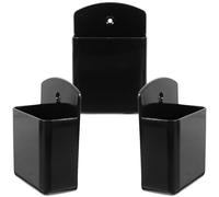 jojofuny Support Mural Autocollant pour Télécommande 3 Pièces Noir Organisateur Mural sans Perçage pour Rangement Télécommandes Ventilateur de Plafond, Boîtier Pratique pour Salon