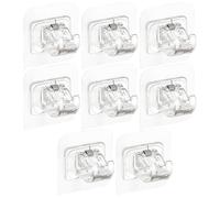 jojofuny Supports Adhésifs pour Tringle à Rideaux sans Perçage Plastique Transparent Lot de 8 Pièces Fixation Facile pour Salle de Bain Chambre et Salon Crochet Auto-Adhésif Solide