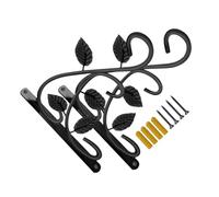 jojofuny Supports Muraux Métalliques Noirs pour Paniers Suspendus Lot de 2 Crochets pour Jardinières de Balcon Supports pour Plantes Suspendues et Bonsaïs Intérieur et Couleur Aléatoire