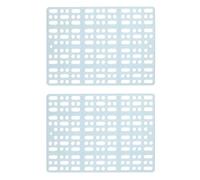 jojofuny Tapis Carré avec 4 Onglets Fixes pour Pattes d'animal de Compagnie en Plastique Bleu Confortable pour Lapin, Protège Les Entorses, Lot de 2 Cuisine et Salon