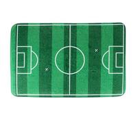 jojofuny Tapis de Sol Antidérapant en Flanelle Motif Mini Terrain de Football Taille Moyenne Couleur Verte Tapis de Chambre Moelleux pour Salon et Salle de Bain Décor Sportif