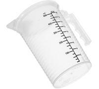 jojofuny Tasse à Mesurer en Plastique 500 Ml Couvercle Noir, Gobelet Doseur Gradué pour Liquides, Ustensile Cuisine Polyvalent pour Pâtisserie et Préparation Ménagère Réutilisable
