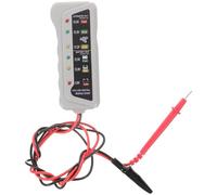 jojofuny Testeur de Batterie Automobile 12V Outil de Diagnostic Indicateur LED pour Analyse du Système de Charge, Compatible Moto et Voiture, Gris Clair, Utilisation Atelier et Garage