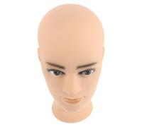 jojofuny Tête de Mannequin Résistante aux Dommages et Facile D'entretien de Beige en Pvc Homme Réaliste et Salons et Présentation de Perruques pour Salons Présentation Perruques