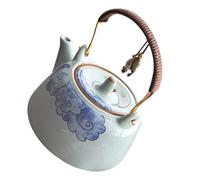 jojofuny Théière en Céramique 250 Ml avec Anse Unique, Pot à Thé Traditionnel pour Infusion de Feuilles en Vrac, Usage Domestique et Restauration, Motif Décoratif « Xiangyun », Facile
