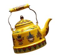 jojofuny Théière en Émail Jaune 17 L Anse Céramique - Bouilloire Traditionnelle Cuisine et Restaurant Bouilloire à Eau Bouillante pour Usage Domestique et Bureau