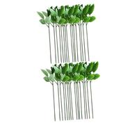 jojofuny Tige de Rose Artificielle avec Feuille 40 Pièces Vertes Flexibles Fil de Fer Artisanat Floral Décoratif Mariage DIY Présent Printemps