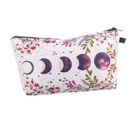 jojofuny Trousse de Maquillage Fleurie Polyester Petite, Trousse de Toilette Légère et Zippée, Pochette de Rangement pour Paquet à Main, Voyage et Usage Quotidien, Motifs Floraux Élégants,