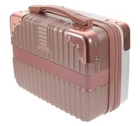 jojofuny Trousse de Rangement pour Cosmétiques 14 Pouces Valise de Toilette Rigide ABS Anti-Rayures Boîte Portable Doré et Blanc Poignée pour Voyage et Organisation Femme