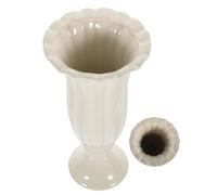 jojofuny Vase à Fleurs de Cimetière en Céramique Blanche Grand Pot Décoratif de Colonne Romaine Contenant à Fleurs pour Tombeau Ornement Funéraire Solide et Élégant Artificielles