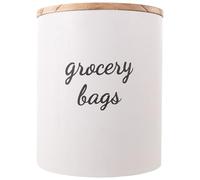 jojofuny Wall-Mounted Garbage Bag Storage Wooden Organizer for Plastic Grocery Sack, Easy Installation, Space-Saving Organization, Bathroom Use, 9.8x8.3in